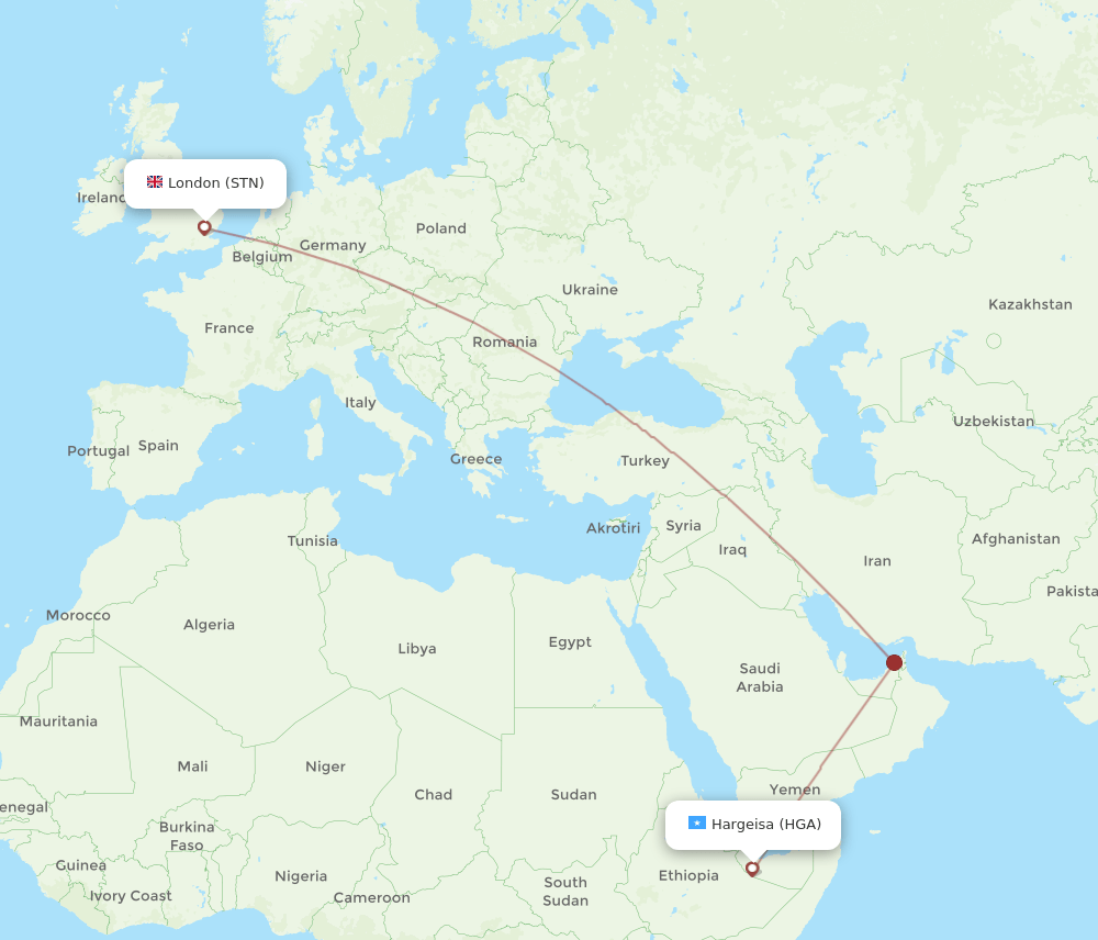 STN-HGA flight routes