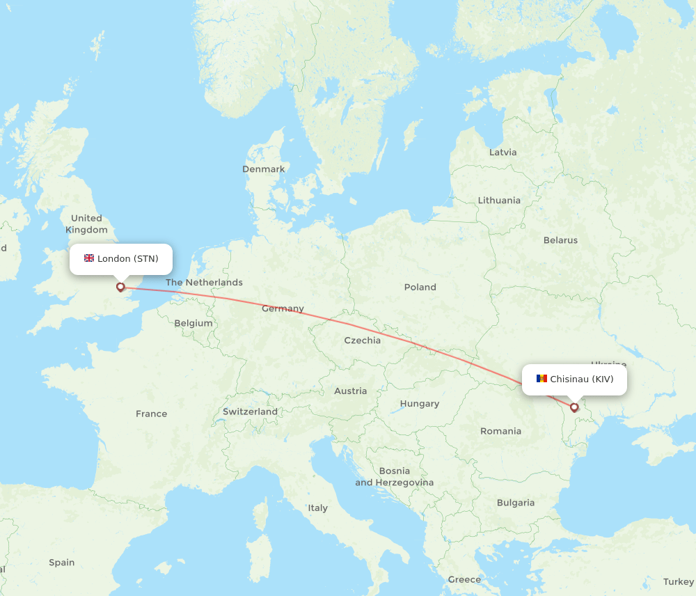 STN to KIV flights and routes map