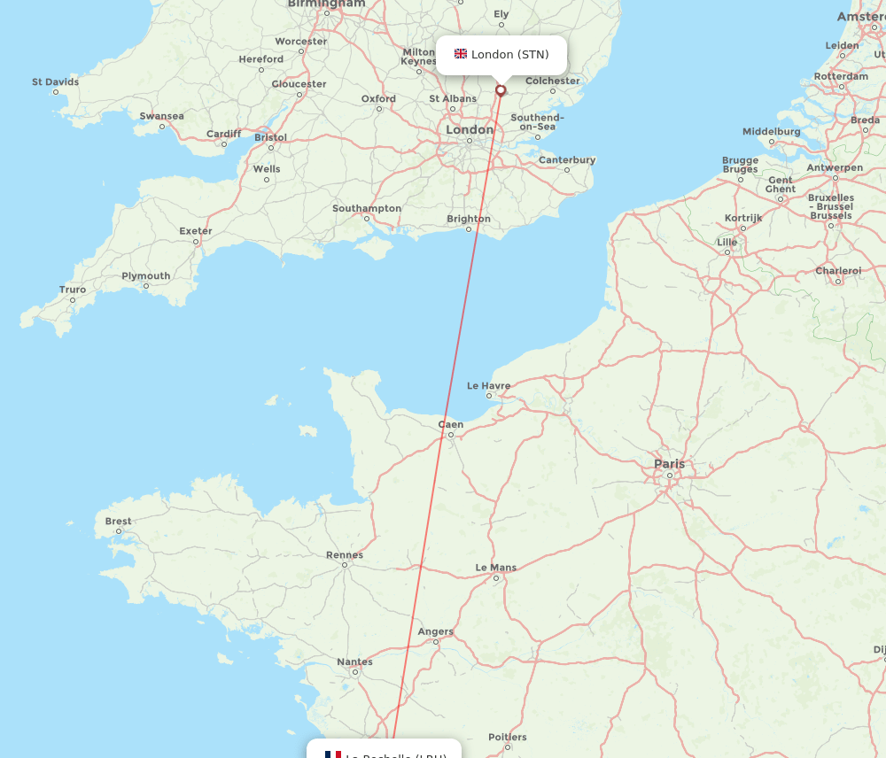 STN to LRH flights and routes map