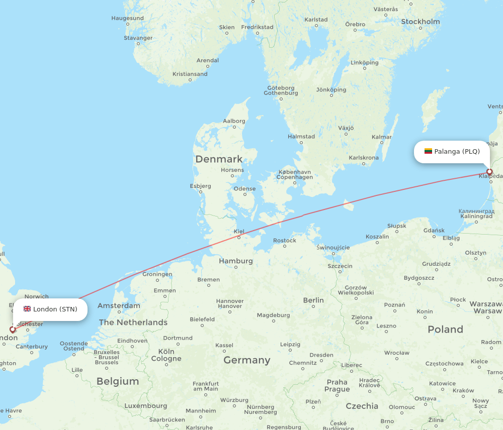STN-PLQ flight routes