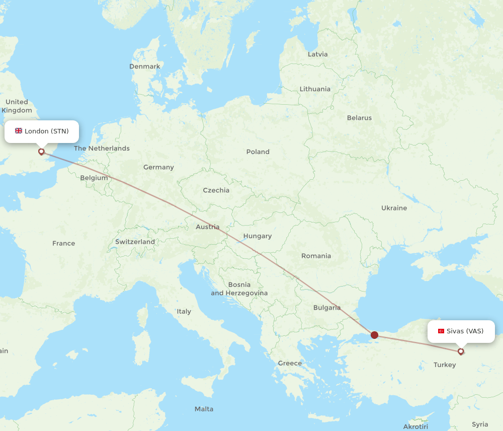 STN-VAS flight routes