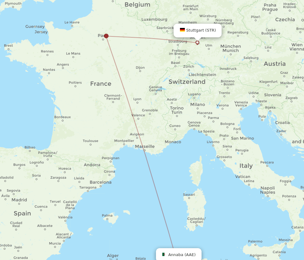 STR-AAE flight routes