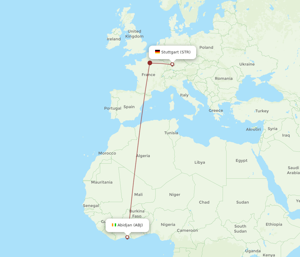 STR-ABJ flight routes