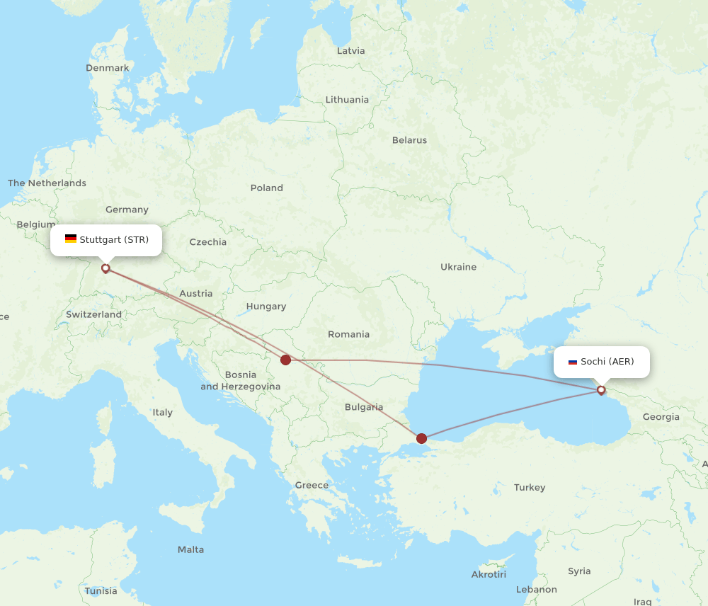 STR-AER flight routes