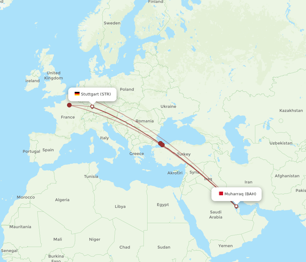 STR-BAH flight routes