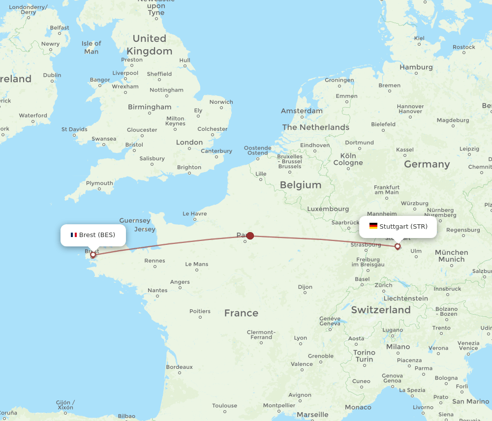 STR-BES flight routes