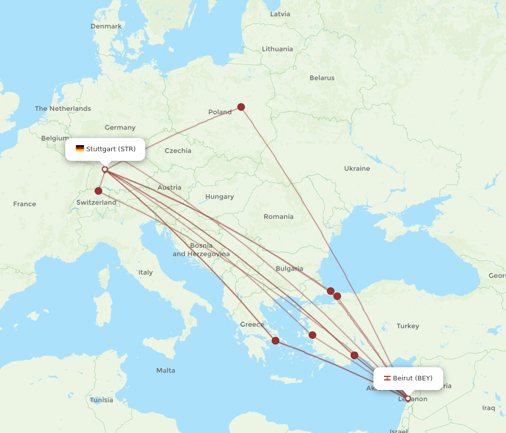 STR-BEY flight routes