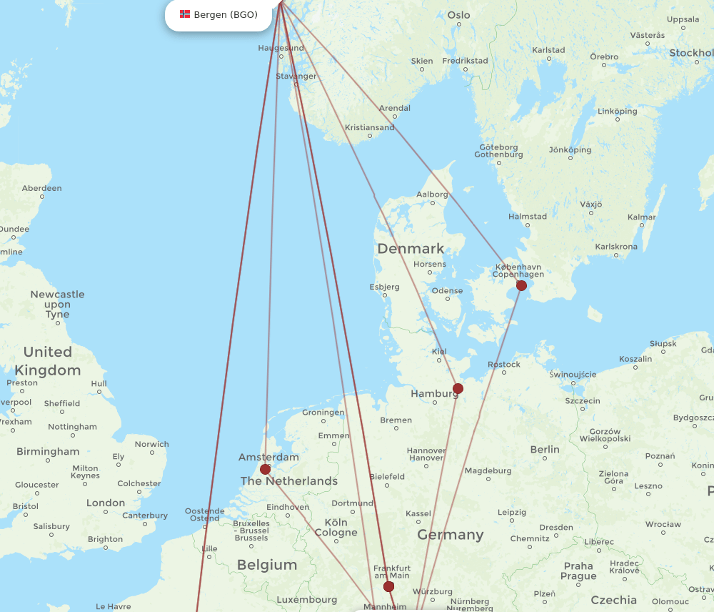 STR-BGO flight routes