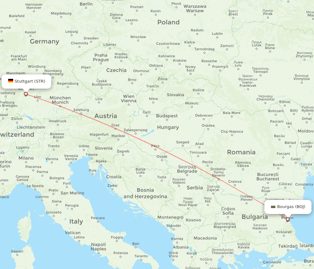 STR-BOJ flight routes