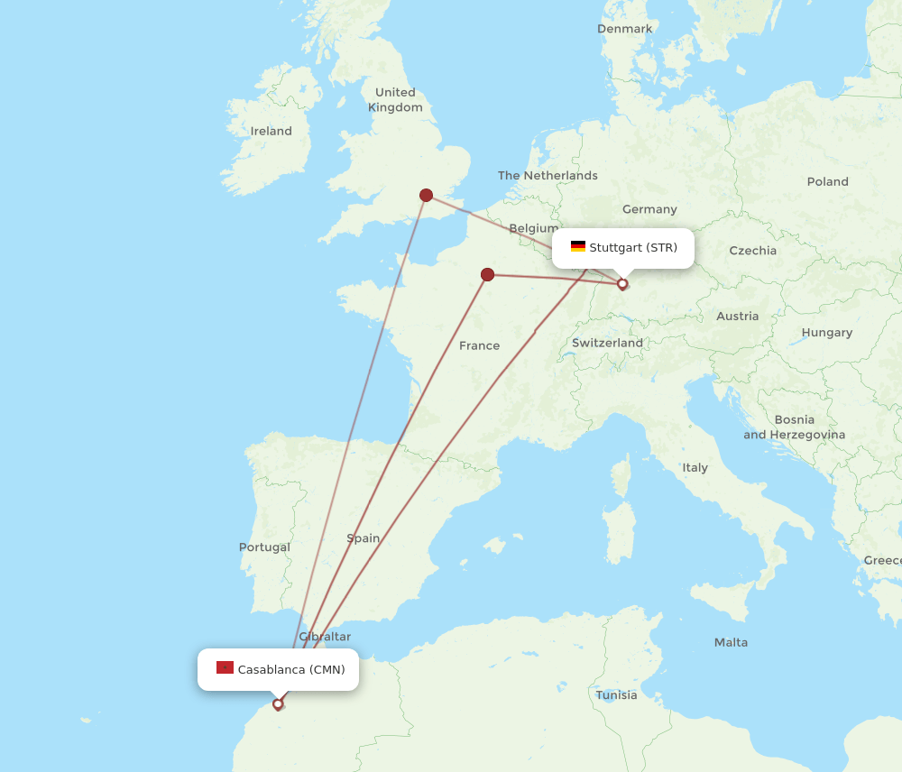 STR-CMN flight routes