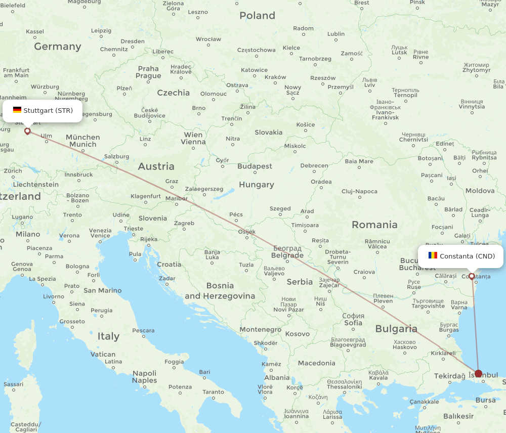 STR-CND flight routes