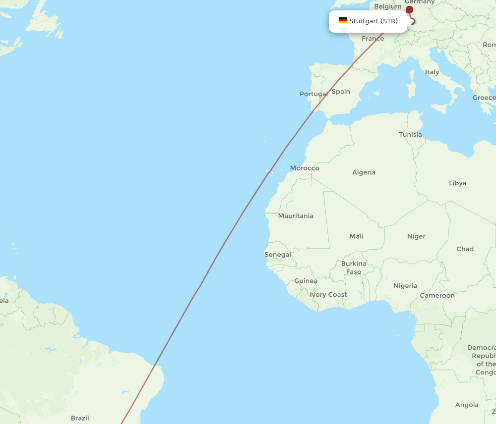 STR-CWB flight routes