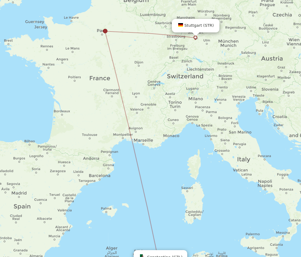 STR-CZL flight routes