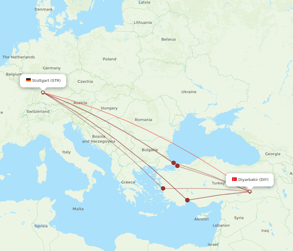 STR-DIY flight routes