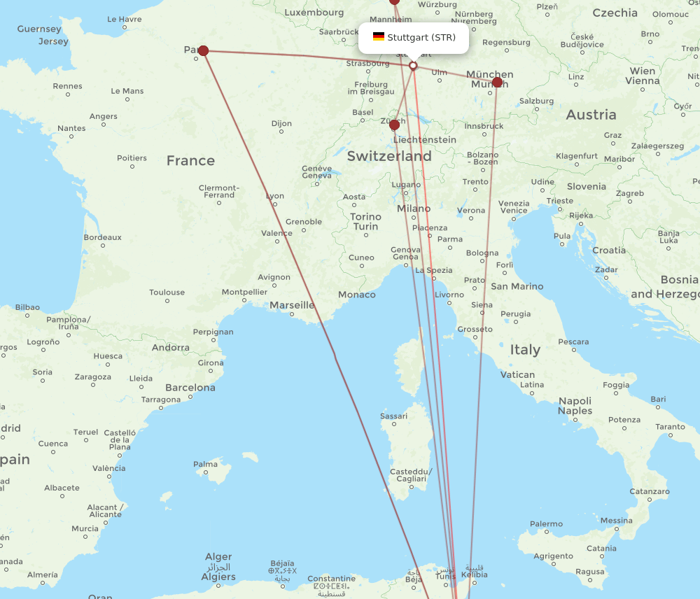 STR-DJE flight routes