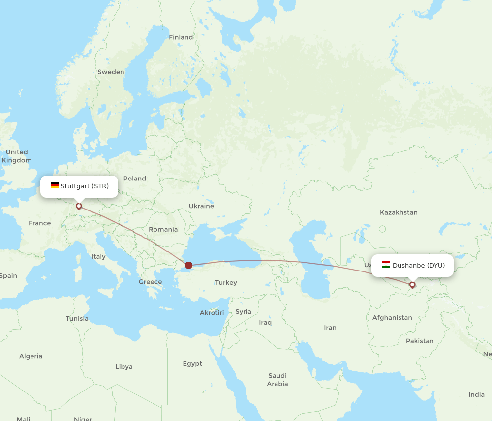 STR to DYU flights and routes map