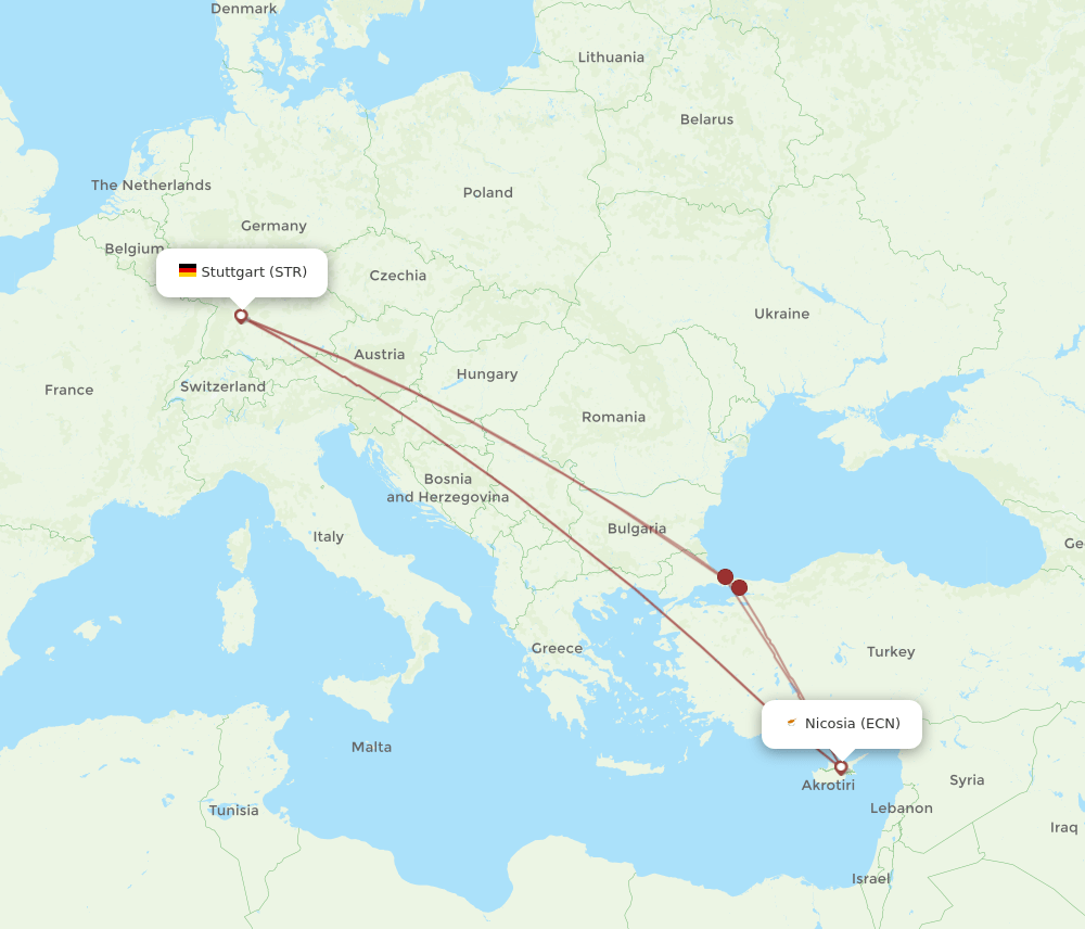 STR-ECN flight routes