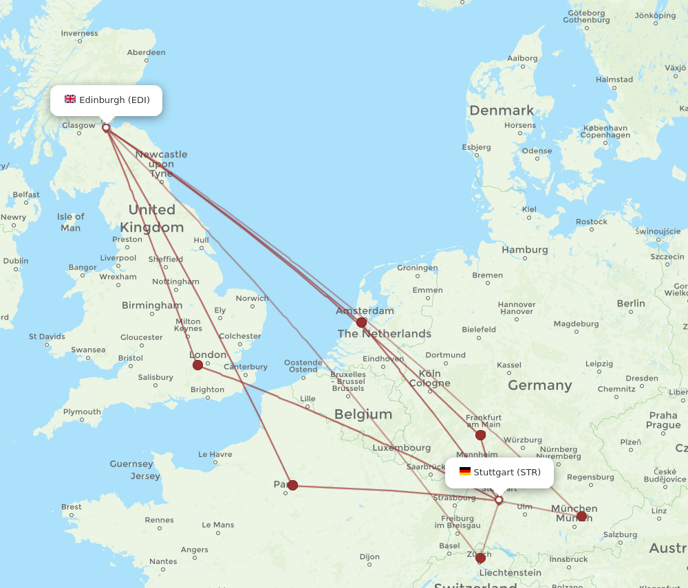 STR to EDI flights and routes map