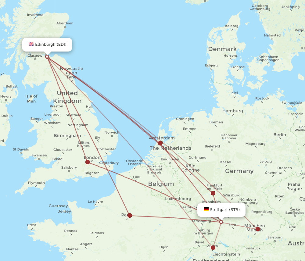 STR to EDI flights and routes map