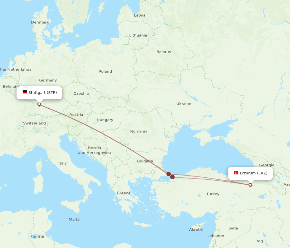 STR-ERZ flight routes
