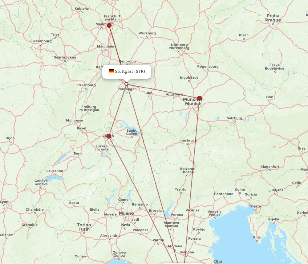 STR to FLR flights and routes map