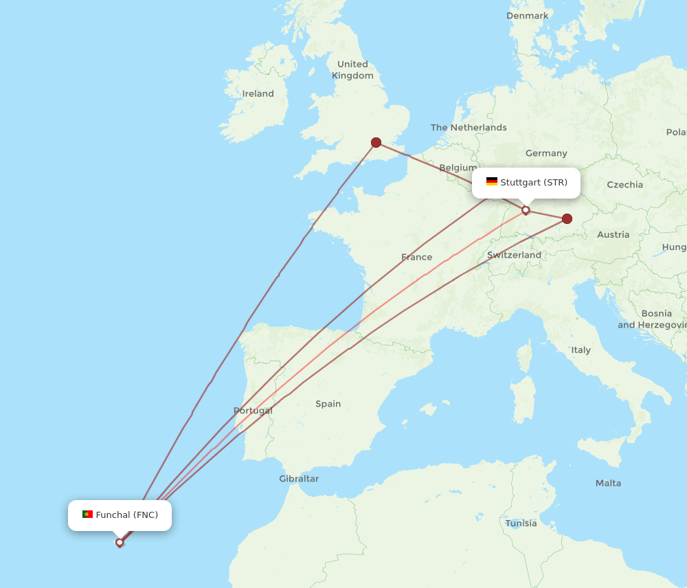 STR-FNC flight routes