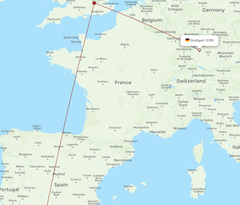 STR-GIB flight routes