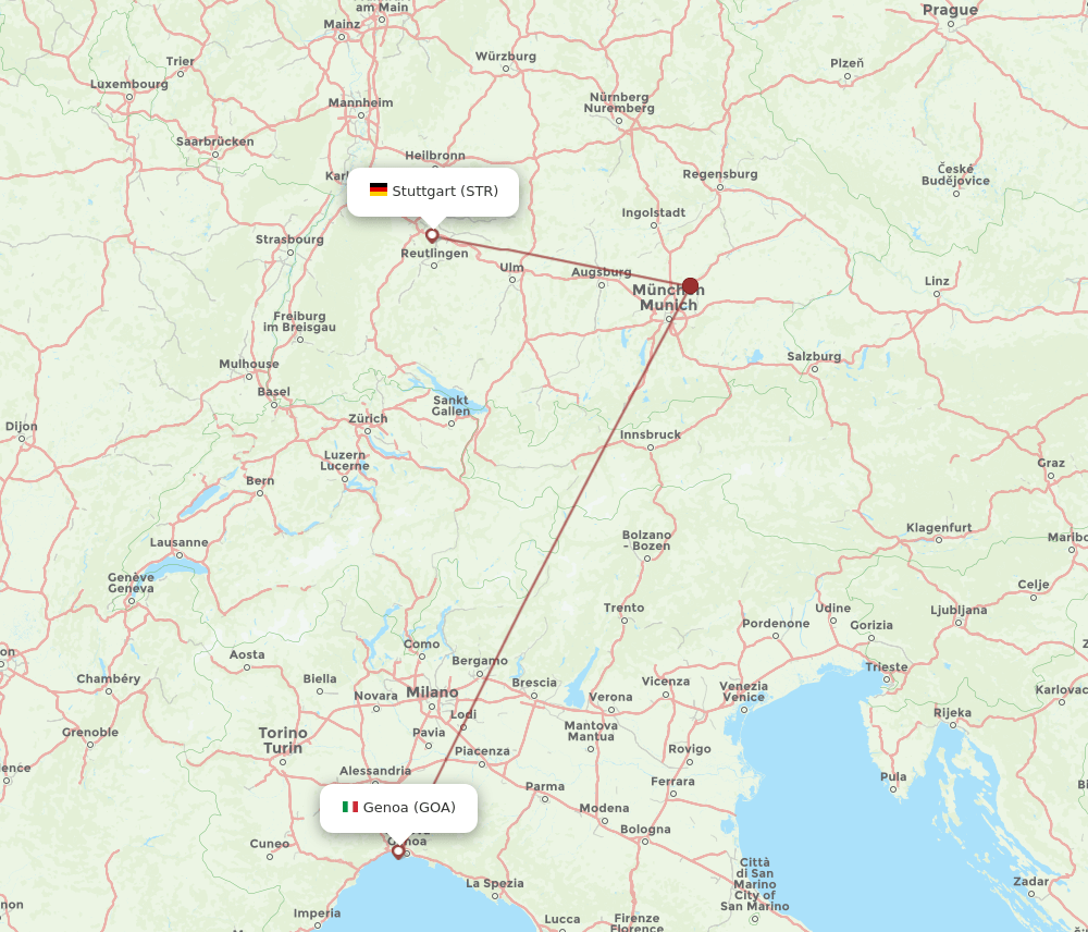 STR-GOA flight routes