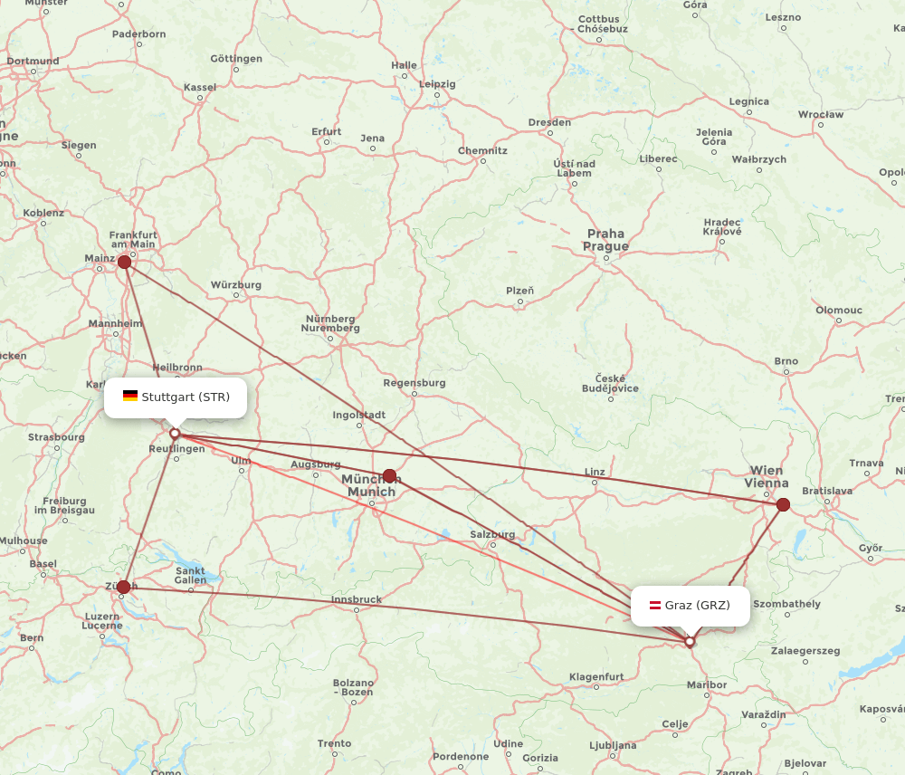 STR-GRZ flight routes