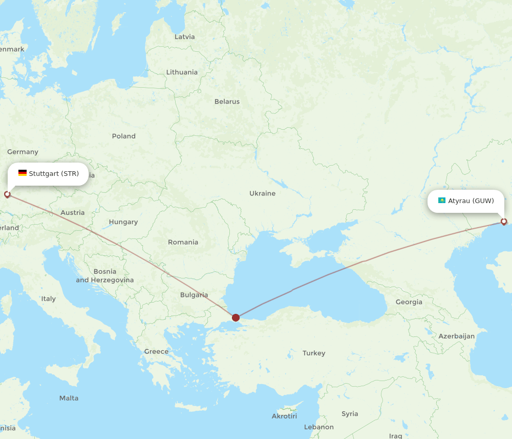 STR-GUW flight routes