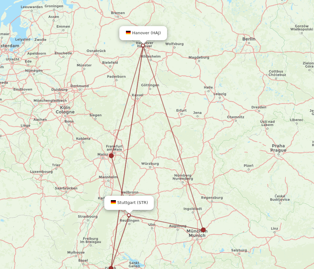 STR-HAJ flight routes