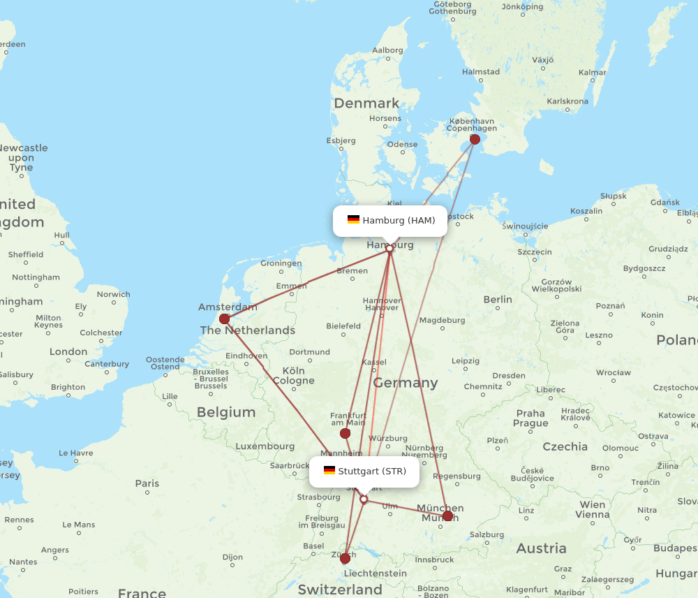 STR-HAM flight routes
