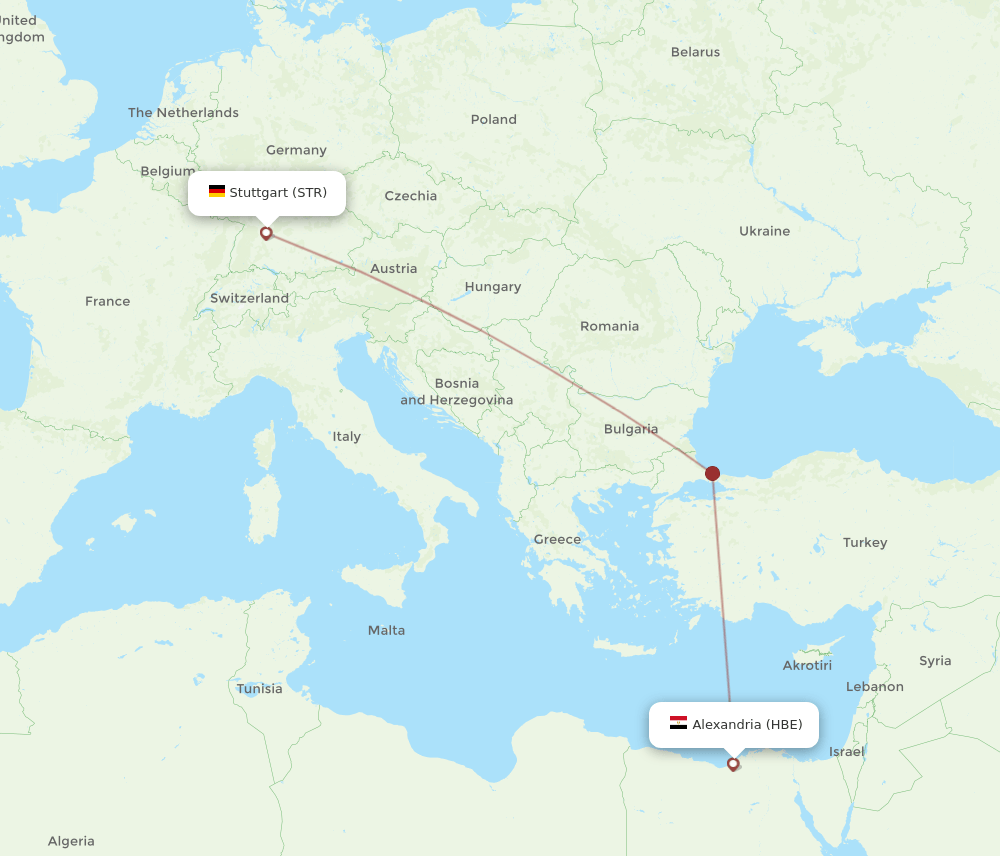 STR-HBE flight routes
