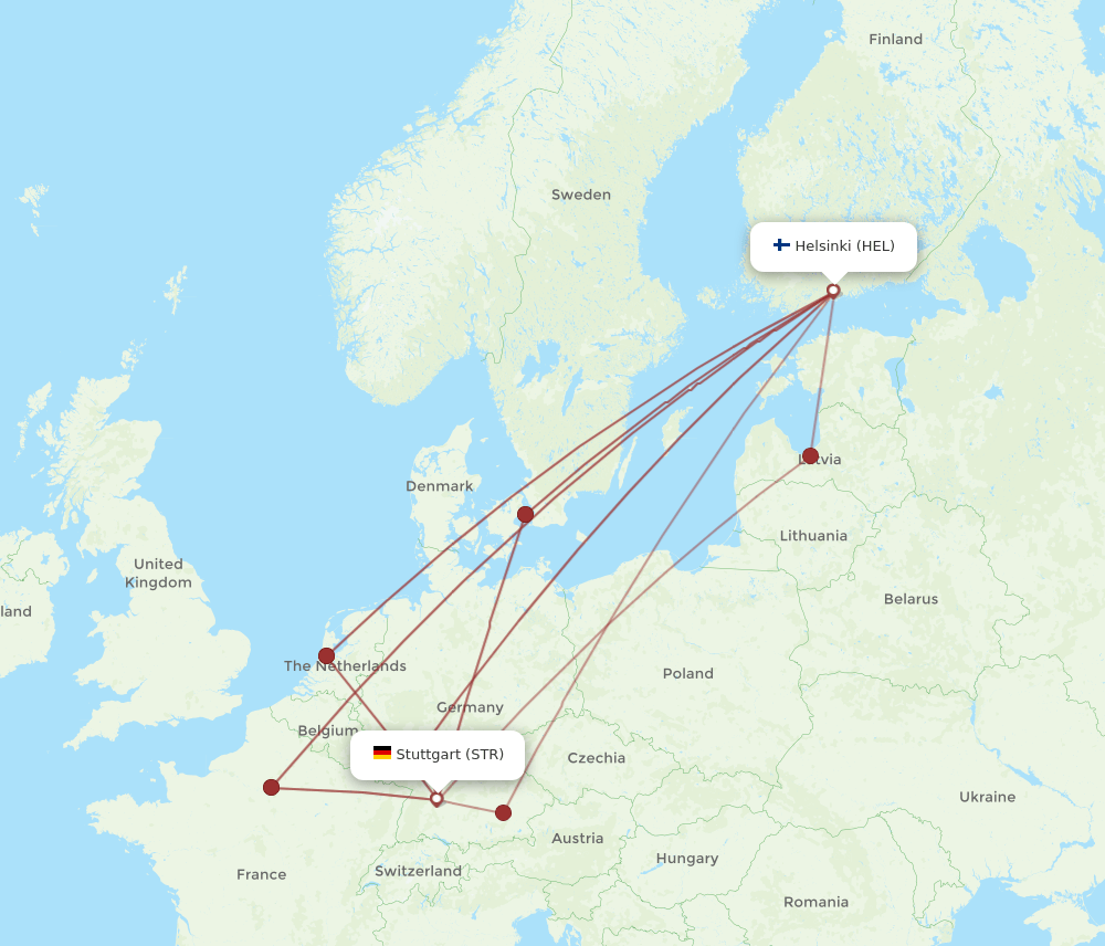 STR-HEL flight routes