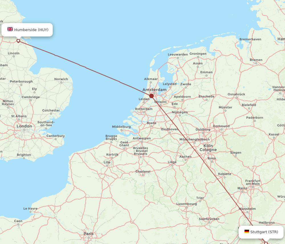STR-HUY flight routes