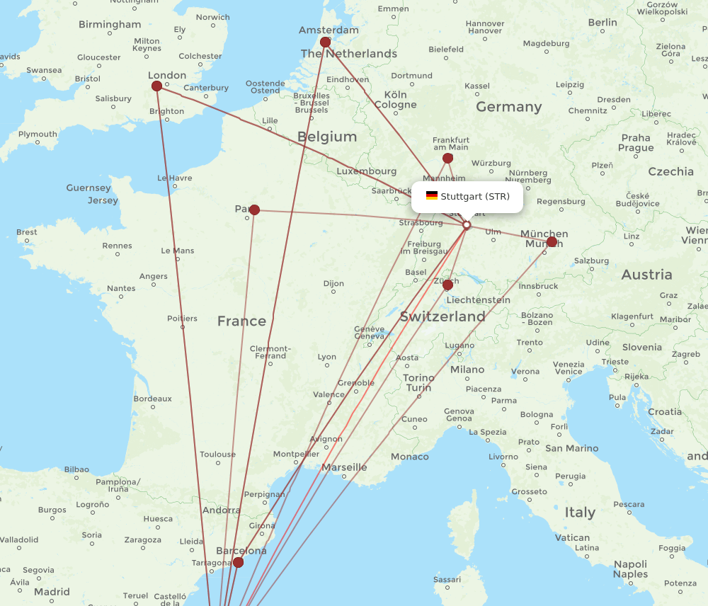 STR-IBZ flight routes