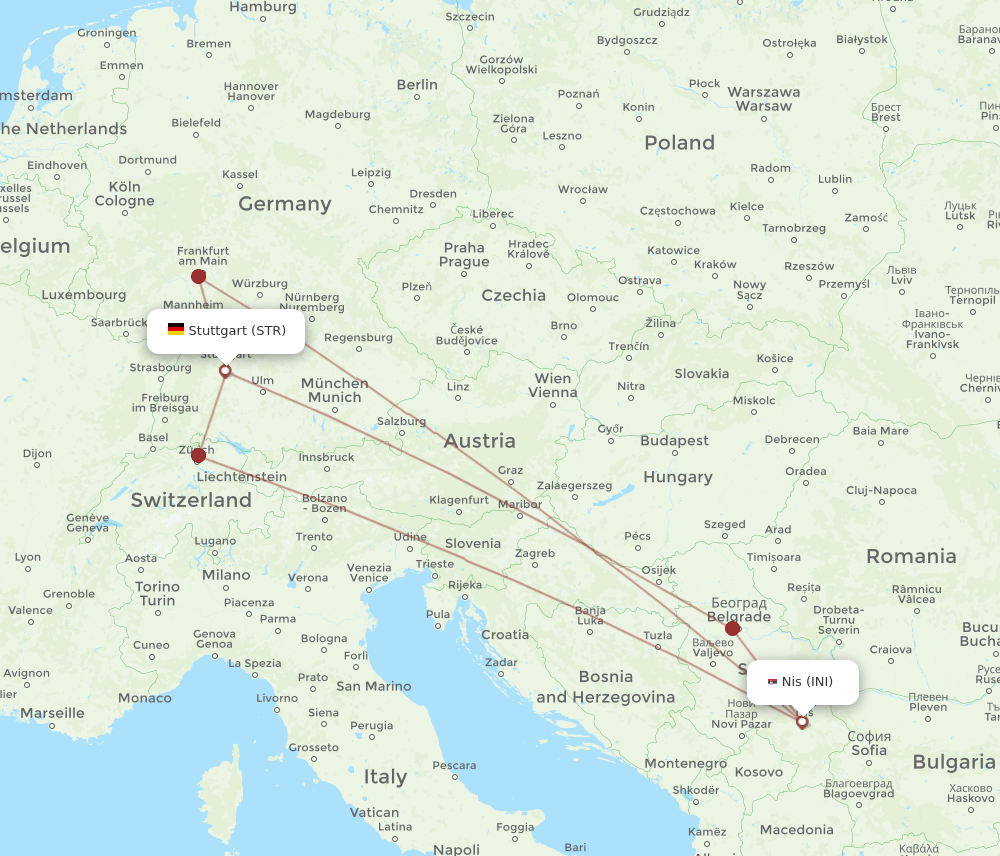 STR-INI flight routes