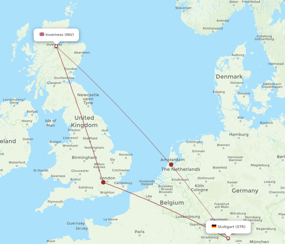 STR-INV flight routes