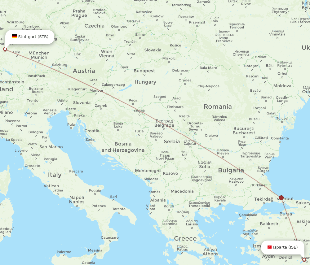 STR to ISE flights and routes map