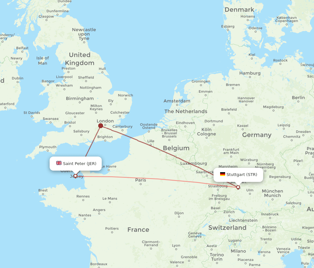 STR-JER flight routes
