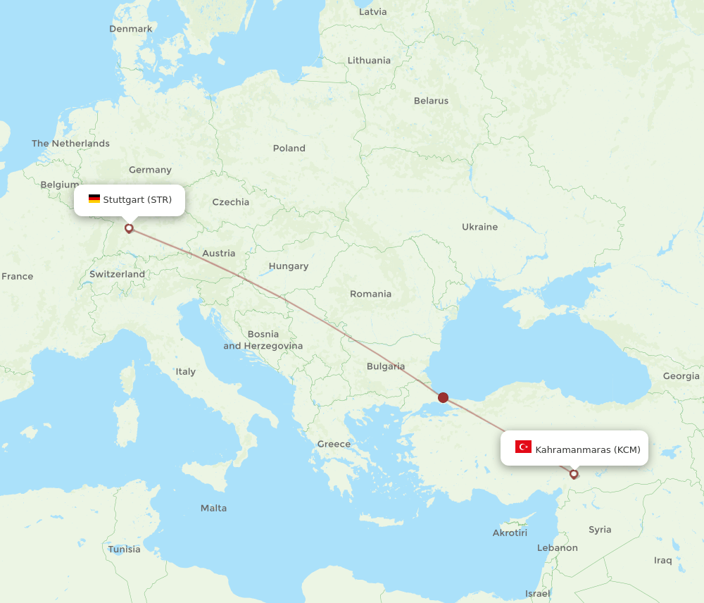 STR-KCM flight routes