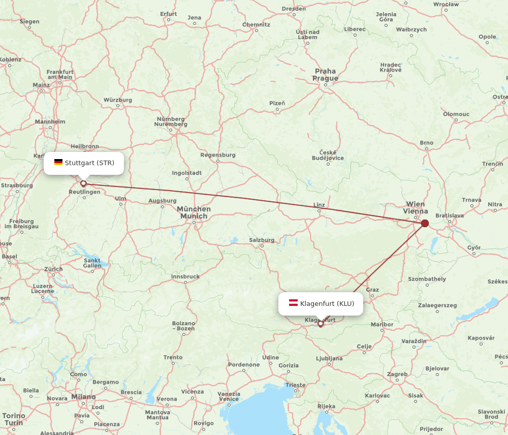 STR-KLU flight routes