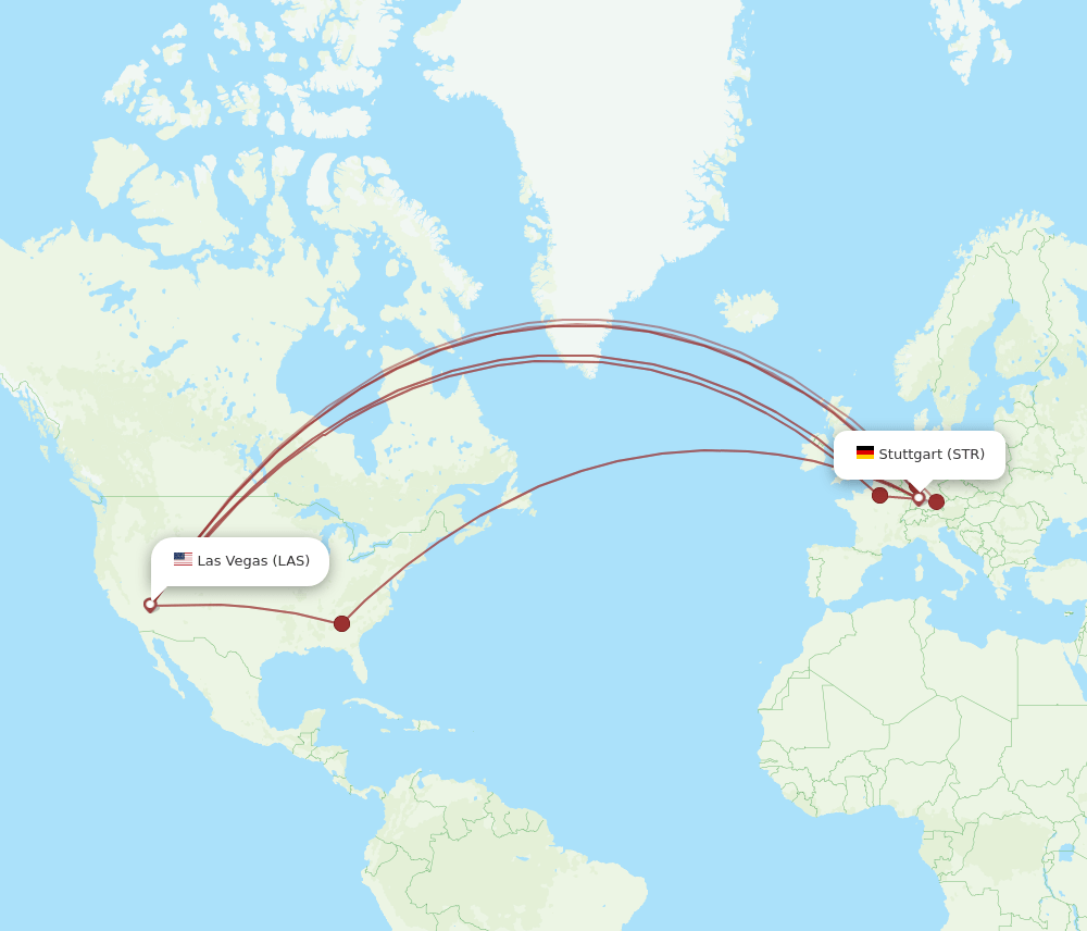 STR-LAS flight routes
