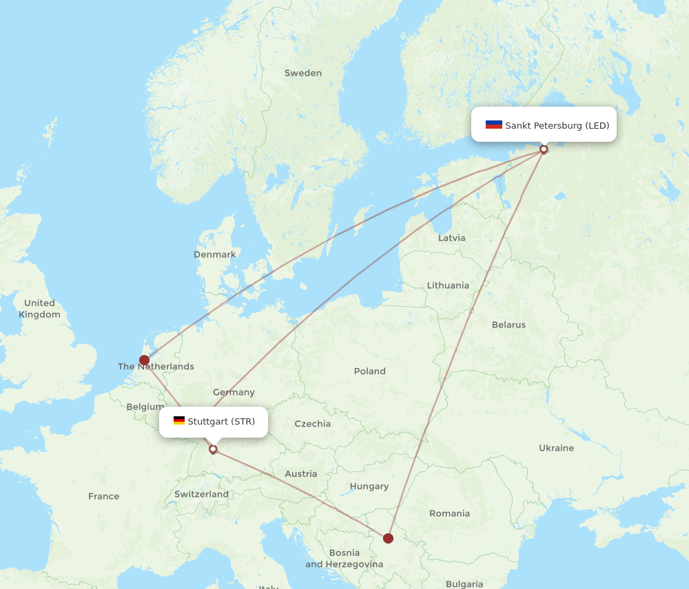 STR-LED flight routes