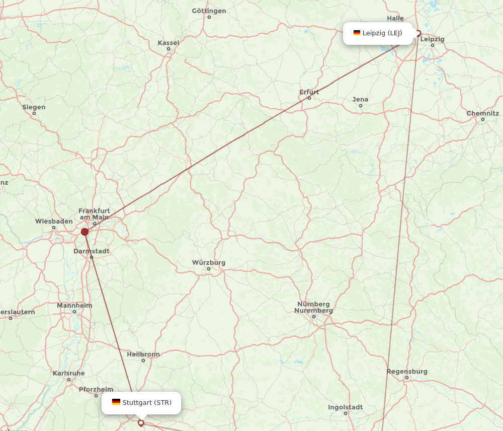 STR-LEJ flight routes