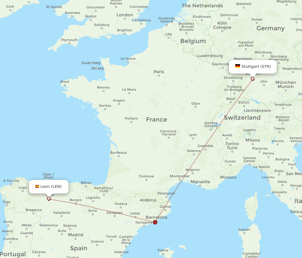 STR-LEN flight routes