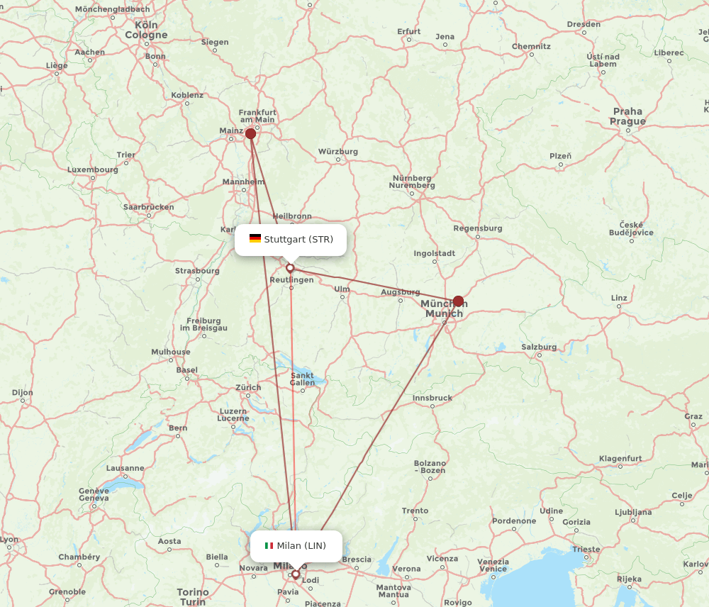STR-LIN flight routes