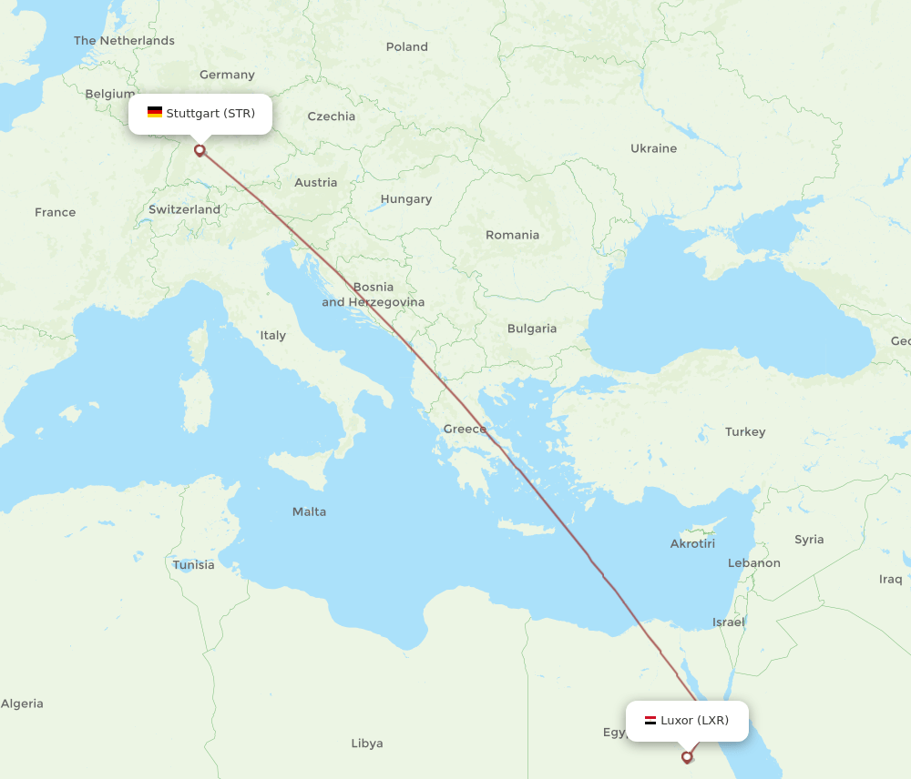 STR-LXR flight routes
