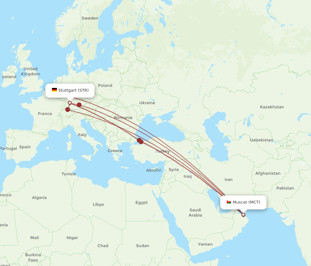 STR-MCT flight routes