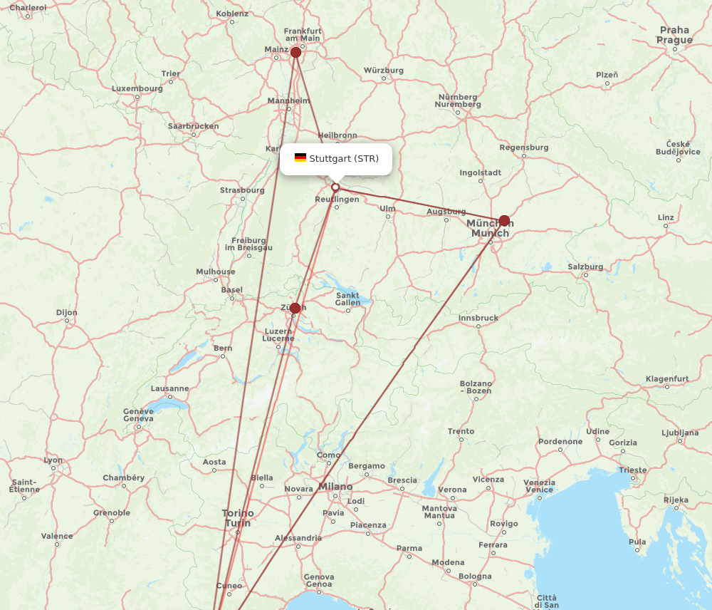 STR to NCE flights and routes map